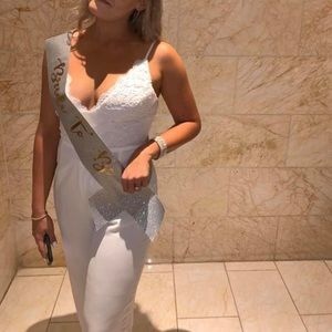 Windsor White Jumpsuit with Lace